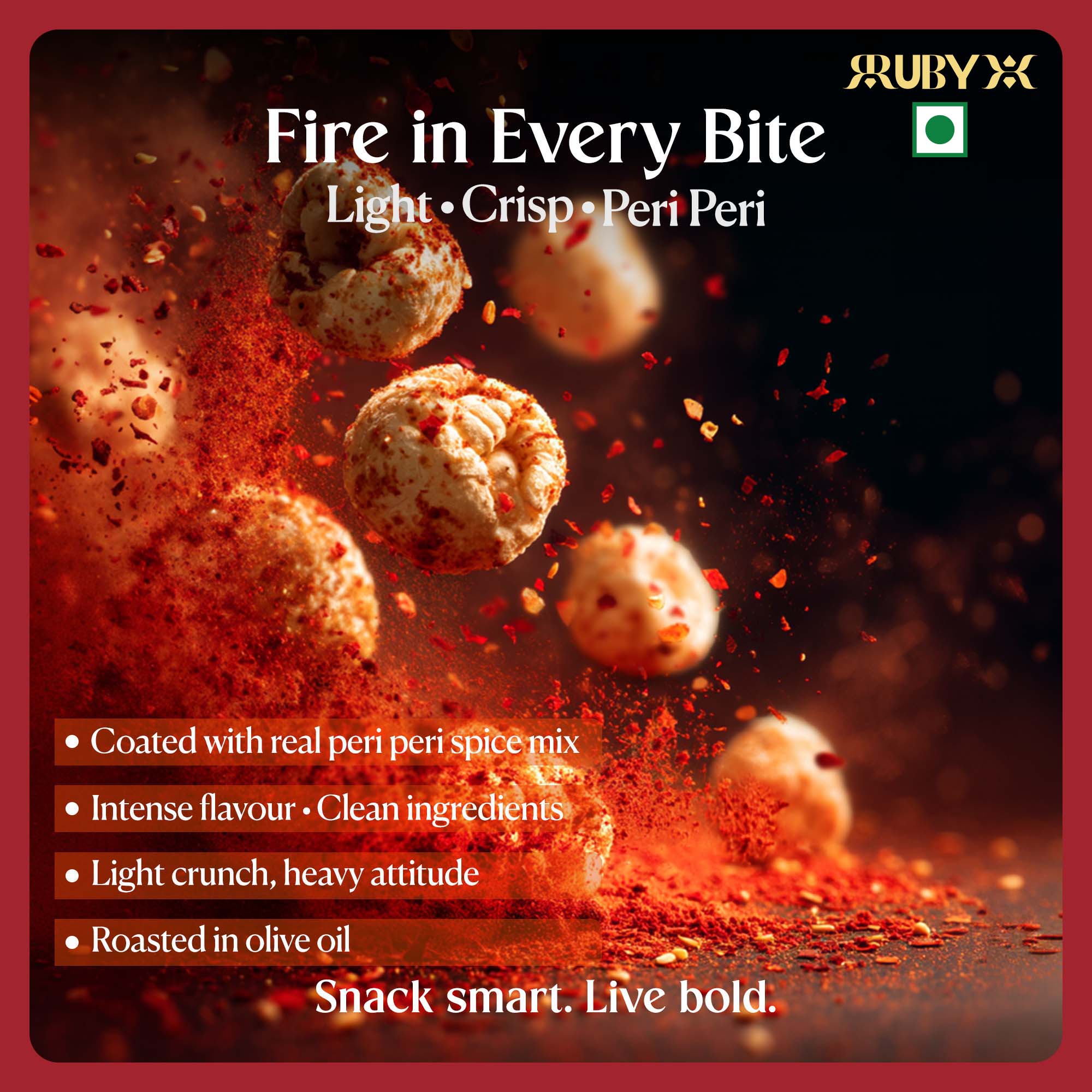 RUBYX Roasted Makhana Peri Peri 55g (Alt view 1)